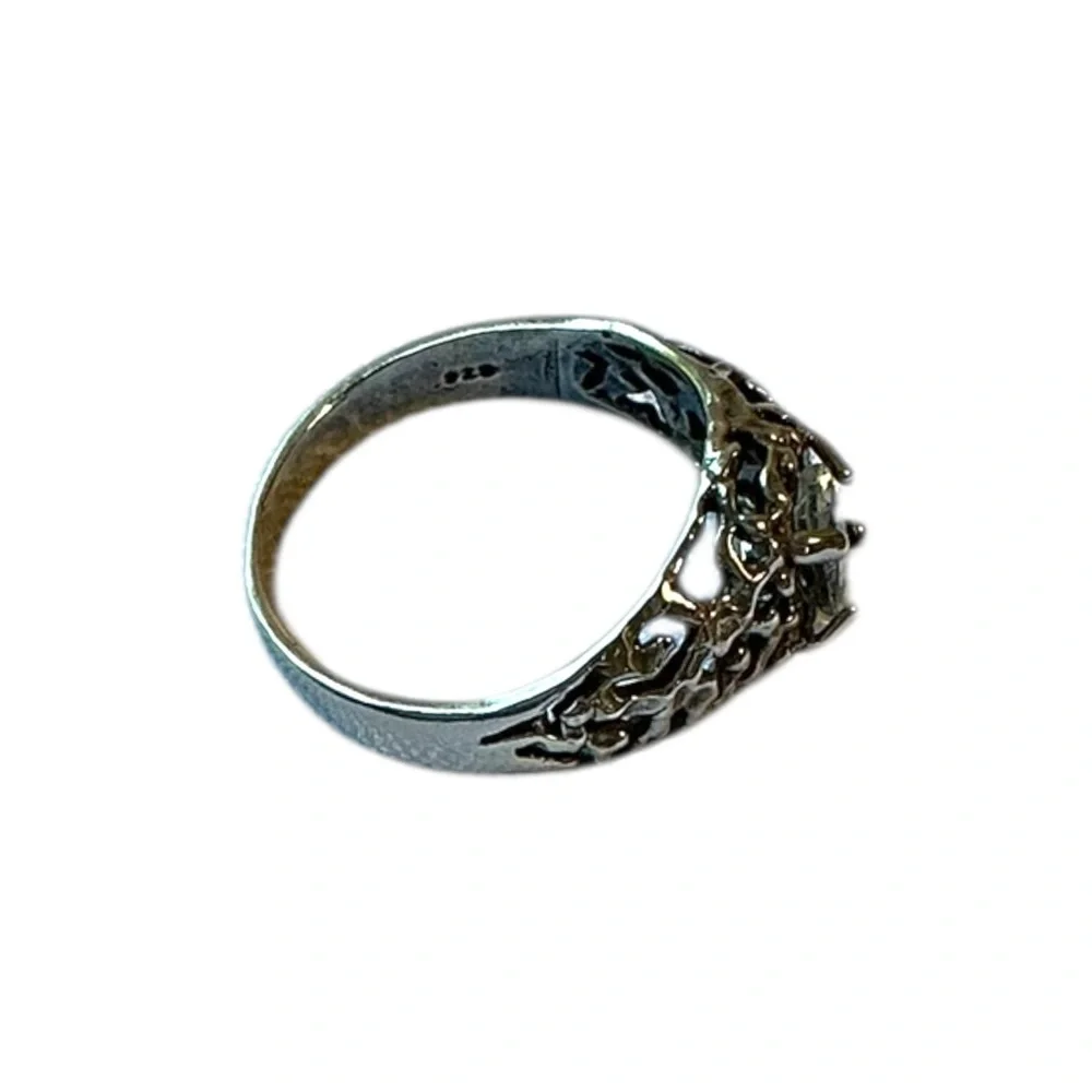 Vintage 925 Sterling Ring Women’s size 8.5 Art Deco Elegant Carved Filigree - Picture 15 of 16